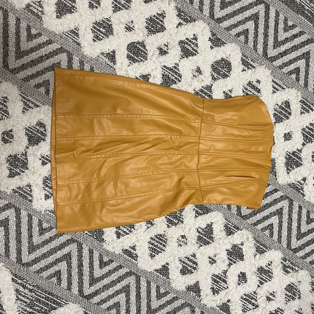 Strapless leather zara dress, corset top, size xs